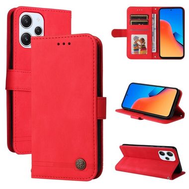 Peňaženkové kožené puzdro Life Tree na Xiaomi Redmi 12 - Červená