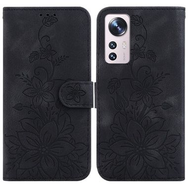 Peňaženkové kožené puzdro Lily na Xiaomi 12 Pro - Čierna