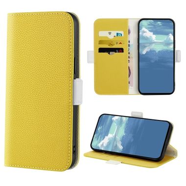 Peňaženkové kožené puzdro LITCHI na Xiaomi 12 Lite – Žltá
