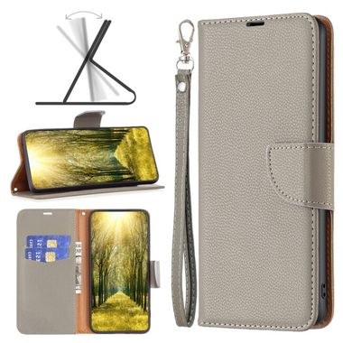 Peňaženkové kožené puzdro LITCHI na Xiaomi 13 Lite - Šedá