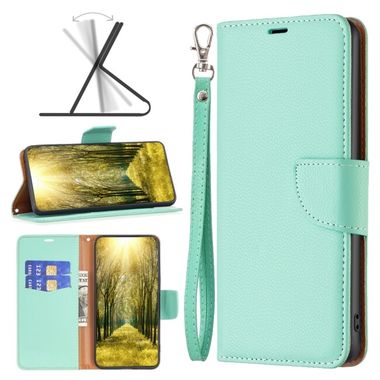 Peňaženkové kožené puzdro LITCHI na Xiaomi 13 Lite - Zelená
