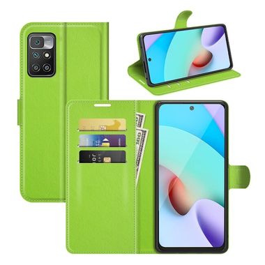 Peňaženkové kožené puzdro LITCHI Xiaomi Redmi 10 - Zelená