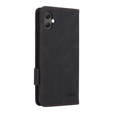 Peňaženkové kožené puzdro Magnetic Clasp na Samsung Galaxy A05s - Čierna