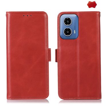 Peňaženkové kožené puzdro Magnetic na Motorola Moto G34 5G - Červená