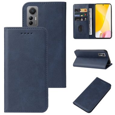 Peňaženkové kožené puzdro MAGNETIC na Xiaomi 12 Lite – Modrá