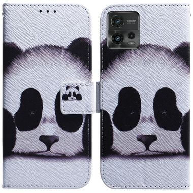 Peňaženkové kožené puzdro na Motorola Moto G72 - Panda