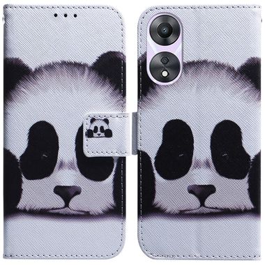 Peňaženkové kožené puzdro na Oppo A58 5G - Panda