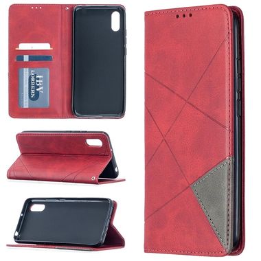 Peňaženkové kožené puzdro RHOMBUS na Xiaomi Redmi 9C - červená