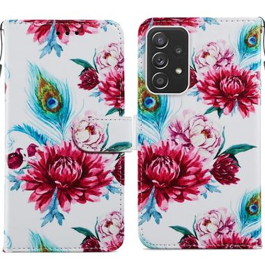 Peňaženkové kožené puzdro PAINTED na Samsung Galaxy A23 5G - Kvet páva