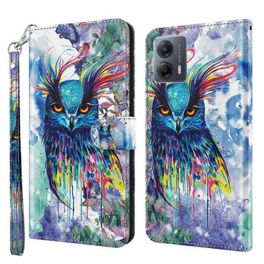 Peňaženkové kožené puzdro Painting Pattern na Motorola G14 - Watercolor Owl