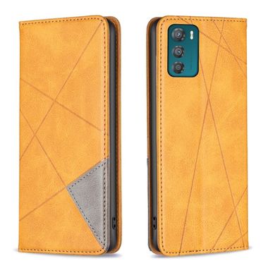 Peňaženkové kožené puzdro PRISMATIC na Motorola Moto G42 - Žltá