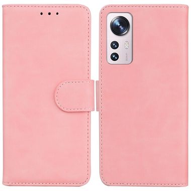 Peňaženkové kožené puzdro PURE COLOR na Xiaomi 12X – Ružová
