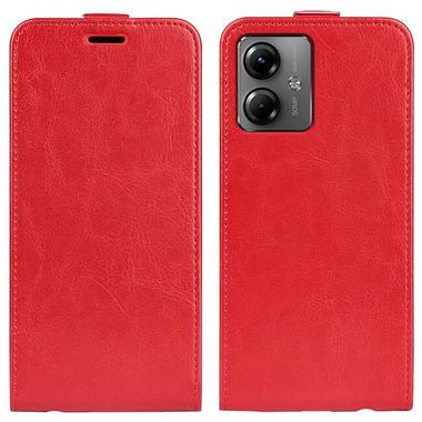Peňaženkové kožené puzdro R64 Texture na Motorola G14 - Červená