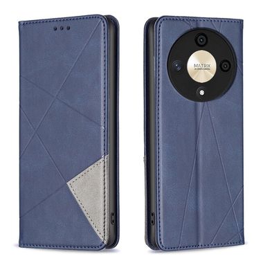 Peňaženkové kožené puzdro Rhombus na Honor Magic6 Lite - Modrá