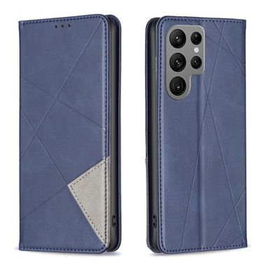 Peňaženkové kožené puzdro Rhombus na Samsung Galaxy S24 Ultra 5G - Modrá