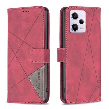 Peňaženkové kožene puzdro Rhombus na Xiaomi Redmi Note 12 Pro 5G – Červená