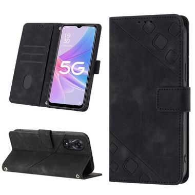 Peňaženkové kožené puzdro Skin-feel na Oppo A58 5G - Čierna