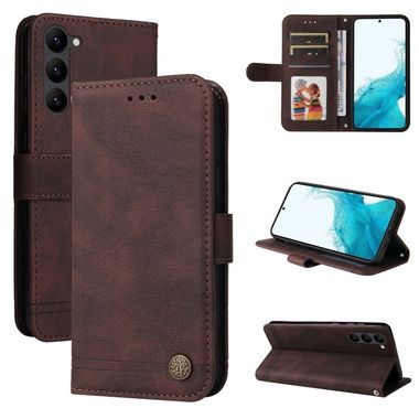 Peňaženkové kožené puzdro SKIN FEEL na Samsung Galaxy S23 Plus 5G – Hnedá