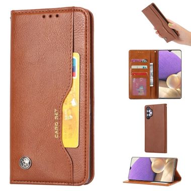 Peňaženkové kožené puzdro SKIN na Samsung Galaxy A33 5G - Hnedá