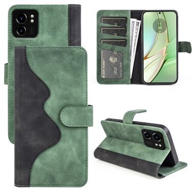Peňaženkové kožené puzdro Stitching Horizontal na Motorola Edge 40 - Zelená