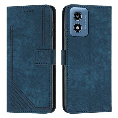 Peňaženkové kožené puzdro Stripe na Motorola Moto G04/ G24 - Modrá