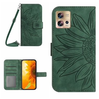 Peňaženkové kožené puzdro Sun Flower na Motorola Edge 30 Fusion - Zelená