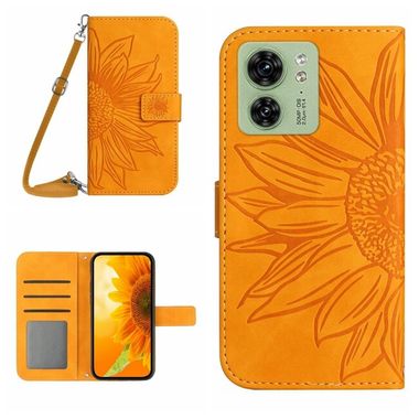 Peňaženkové kožené puzdro Sun Flower na Motorola Edge 40 - Žltá