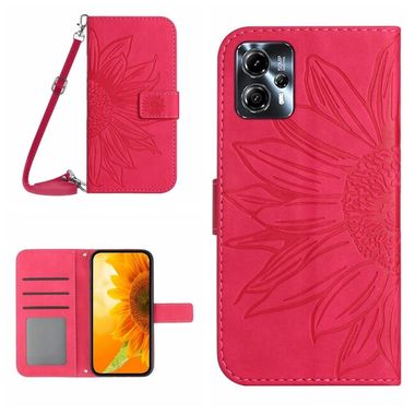 Peňaženkové kožené puzdro Sun Flower na Motorola Moto G13 / G23 / G53 5G - Rose Red