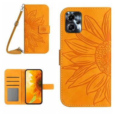 Peňaženkové kožené puzdro Sun Flower na Motorola Moto G13 / G23 / G53 5G - Žltá