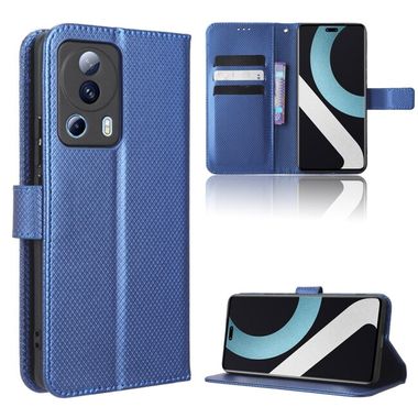 Peňaženkové kožené puzdro TEXTURE na Xiaomi 12 Lite – Modrá