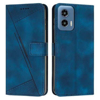 Peňaženkové kožené puzdro Triangle na Motorola Moto G34 5G - Modrá