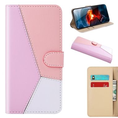 Peňaženkové kožené puzdro Tricolor na Xiaomi 12 Pro - Ružová