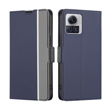 Peňaženkové kožené puzdro Twill na Motorola Edge 30 Ultra - Modrá