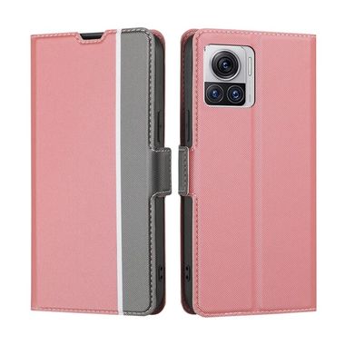 Peňaženkové kožené puzdro Twill na Motorola Edge 30 Ultra - Ružová