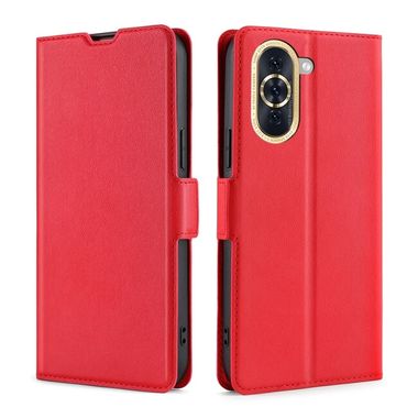 Peňaženkové kožené puzdro ULTRA-THIN na Huawei Nova 10 – Červená