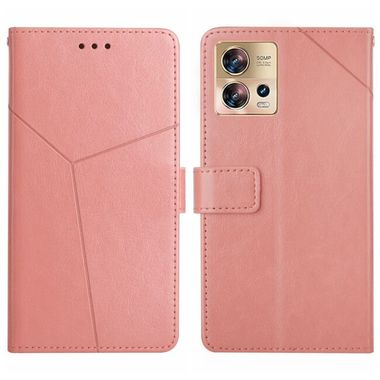 Peňaženkové kožené puzdro Y-shaped na Motorola Edge 30 Fusion - Ružová