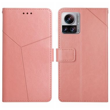 Peňaženkové kožené puzdro Y-shaped na Motorola Edge 30 Ultra - Ružová