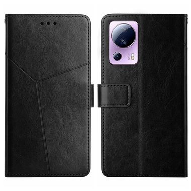 Peňaženkové kožené puzdro Y-SHAPED na Xiaomi 12 Lite – Čierna