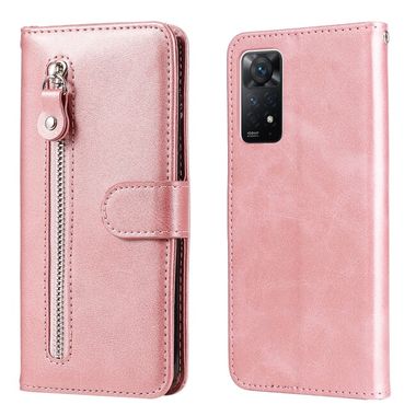 Peňaženkové kožené puzdro ZIPPER na Xiaomi Redmi Note 11 Pro - Ružovozlatá