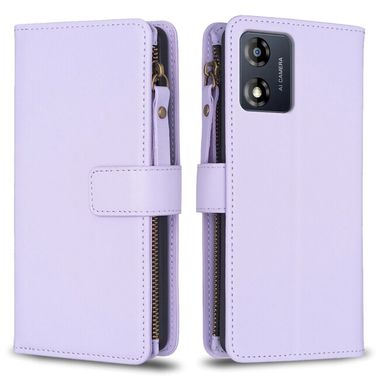 Peňaženkové kožené puzdro Zipper Wallet na Moto E13 - Svetlo fialová