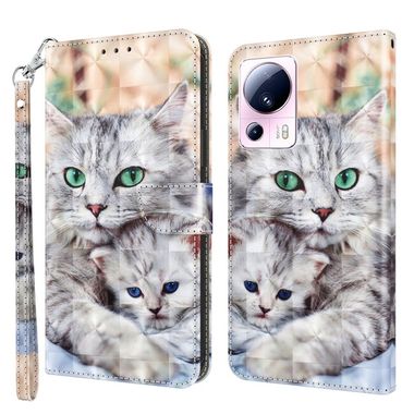 Peňaženkové 3D puzdro na Xiaomi 13 Lite - Two Loving Cats