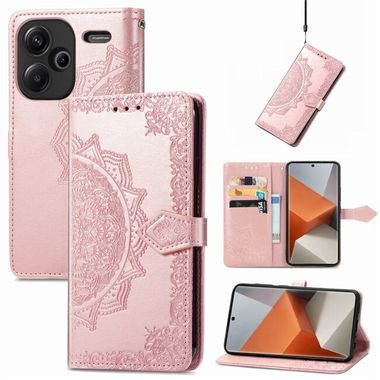 Peňaženkové puzdro Mandala Flower na Xiaomi Redmi Note 13 Pro+ - Ružové zlato