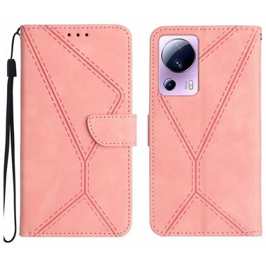 Peňaženkové puzdro Stitching na Xiaomi 13 Lite - Ružová