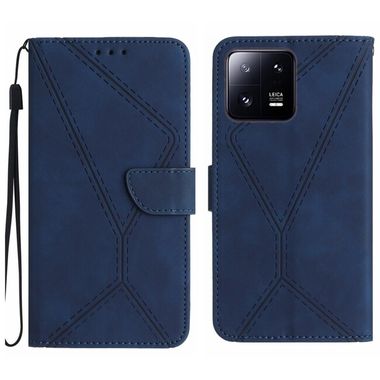 Peňaženkové puzdro Stitching na Xiaomi 13 Pro - Modrá