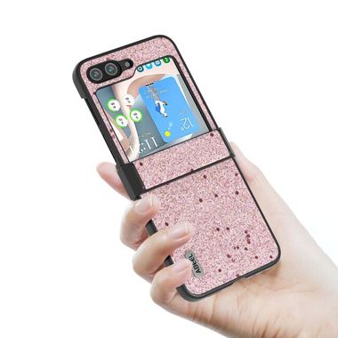 Plastový kryt ABEEL Glitter na Samsung Galaxy Z Flip 5 - Ružová